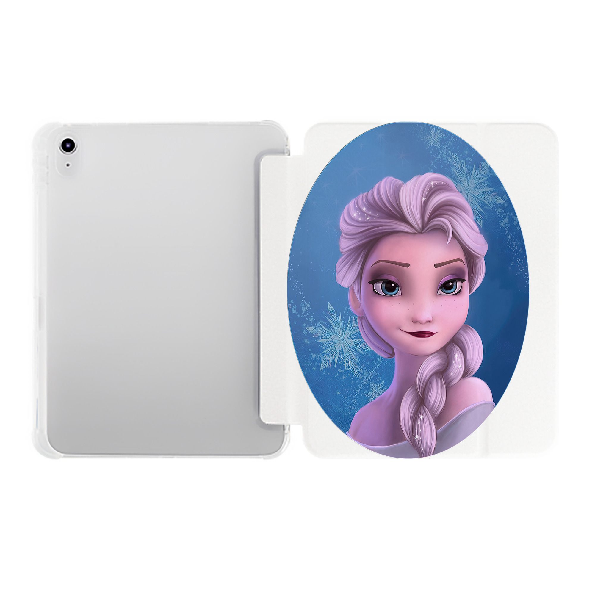 （画像用） アナと雪の女王 アンナ エルサ Frozen Anna Elsa IPad ケース ペン収納付き 三つ折りスタンド PUレザー×シリコン 対応機種9.5/10.5/10.9インチ